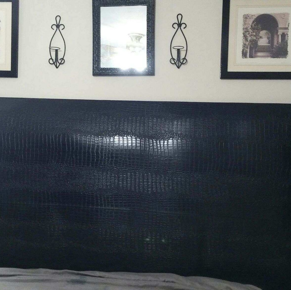 Black leather Oversized headboard